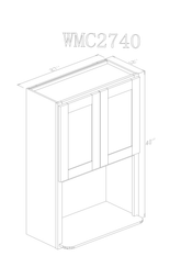 Wall 27" - Almond White 27 Inch Wall Microwave Cabinet - ZCBuildingSupply